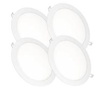 Jandei - Pack x 4 Downlights LED Empotrable Redondo, 18W, 1500 Lúmenes, Extraplano 13 mm, Orificio de Montaje Ø200-205 mm, Blanco Frío 6000K con Transformadores Incluidos