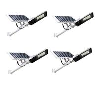Jandei - Pack x 4 Farola Solar Exterior, Potente 2500 Lúmenes, Impermeable IP65, Panel Solar y Mando a Distancia Incluido, Luz Blanca Fría 6000K, Ideal para Jardín, Patio, Camino y Muro