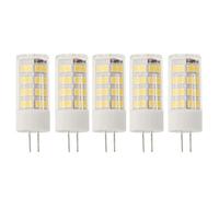 Jandei - Pack x 5 Bombillas LED 12V DC, G4 de 3W de potencia - Color Blanco Cálido 3000K, 500 lúmenes, (Equivalente 25W Halógeno), 12mm Ø, 46mm largo total con pines, Protección IP20