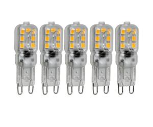 Jandei - Pack x 5 Bombillas LED, G9, Potencia 2,5W, 350 Lúmenes, 220V AC, (Equivalente 20W Halógeno) Luz Blanca Cálido 3000K, Ø16, 48mm Largo, No Regulable, IP20 para Interior