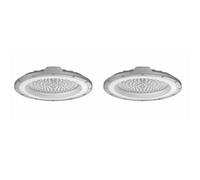 Jandei - Pack x2 Campana LED UFO DOB, Blanco Frío 6000K, Alta Potencia con 110 lm/vatio PF 0,95 6KV, Foco de Exterior IP65. Perfecto para Entorno Industrial, Naves, Garajes, Negocios... (150W)