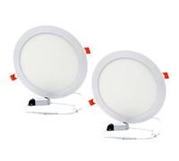 Jandei - Pack x2 Downlight LED 18W CCT (3000K, 4200K, 6000K) redondo, para empotrar blanco, diámetro de 222mm. Perfecto para casa, salón, oficina, pasillo, dormitorio.