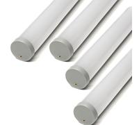 Jandei - Pack x4 Perfiles Aluminio 1 Metro para Instalar Tiras LED Colgantes o en Superficie, Tubo para Luces Led, Cubierta Translúcida (Ø 31,7mm). Incluye Tapas Finales y Tornillos