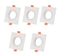 Jandei Pack x5 Foco Marco Empotrable en Techo para GU10 / MR16 Embellecedor Blanco Corte 75mm sin Led (Cuadrado Orientable)