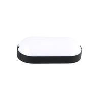 Jandei - Plafón LED aplique oval, pared, IP54 (exterior) 15W 6000K Blanco Frío, Marco negro, Montaje Enrasado Superficie, Hidrófuga, Interior, Exterior, Techo, Hall, Navidad, Escalera, Garaje, Porche