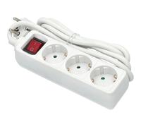 Jandei - Regleta Alargadera Bloque con Interruptor, Color Blanco, Cable 2 Metros 16A 250V hasta 3650W. Color Blanco - 3 tomas /6 tomas
