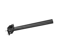Jandei - Soporte Negro de Acero Resistente al Exterior, para Poste o Pared, 49 Centímetros Largo 4,7 Centímetros Diámetro Hueco para Farola. Tornillos Incluidos para Fijación a Pared y Poste