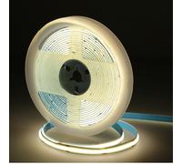 Jandei - Tira Led COB 12V 10W/m 1600 LEDs, 5000 LM, CRI 90, IP20 Uso Interior, Cortable cada 2´5cm, Ancho Tira 8mm, Bobina 5 metros. Luces Dormitorio, Salón, Cocina, Local (Luz Neutra 4200K)