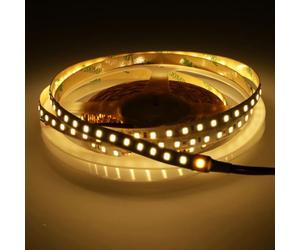 Jandei - Tira Luces LED 5 Metros 12V para Interiores IP20, Luz Cálida 3000K, 600 LEDs SMD2835, Ancho 8mm, Iluminación Decorativa Dormitorio, Cocina, Salón, Muebles (no incluye fuente alimentación)