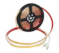 Jandei -Tira Luminosa COB LED Autorrectificada 220V 5000 Lm, con Enchufe, Impermeable IP65, Cortable y Adhesiva, Ancho PCB 8mm, Bobina 5m. Decoración Exterior e Interior (Blanco Frío 6000k)