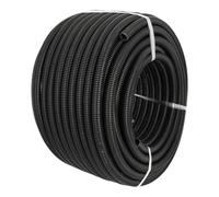 Jandei - Tubo Corrugado de Conducción de Cableado Sin Ranura. Bobina 50m. Manguera Protectora de Cables PVC Negro (16mm)