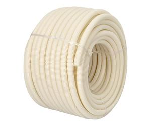 Jandei - Tubo Corrugado de Conducción de Cableado Sin Ranura. Bobina 50m. Manguera Protectora de Cables PVC Blanco (16mm)