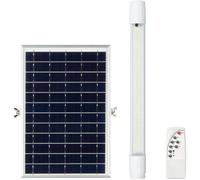 Jandei - Tubo LED Solar 50W con 800 Lúmenes, 158 Leds, Panel Solar 34x17cm, Mando a Distancia y Cable de 5 Metros, IP54, Luz Blanca Fría 6000K