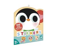 Janod 100 Pegatinas Grandes - a Partir de 18 Meses - Tema Animales Bebé - Ocio Creativo Infantil - Motricidad Fina y concentración - J09193