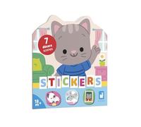 Janod Cuaderno de Pegatinas Desde 18 Meses - Tema La Casa - 12 Páginas para Decorar - 8 Páginas de Pegatinas - Ocio Creativo para niños - Motricidad Fina y concentración