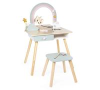 Janod - Mesa de maquillaje de madera con accesorios y compartimento secreto, con temática de unicornio