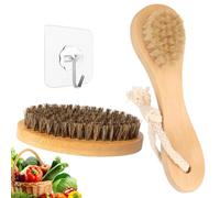 JAONLD Cepillo para Limpiar Patatas 2 Piezas Cepillo Fregar Platos de Verduras de Cocina Mango Ergonómico para Limpiar Verduras, Frutas y Utensilios de Cocina