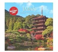 Japan 2027: Wandkalender 30x30 cm (30x60 cm geöffnet) mit Notizkalendarium, 12 Japan-Motiven und Bucket-List