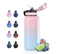 JAPORIA Botella Agua Acero Inoxidable 750ml, Botella Agua con Pajita, Cantimplora Termica sin BPA, a Prueba de Fugas, Doble Pared al Vacío, Thermos para Oficina, Coche, Viaje, Senderismo