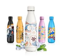JAPORIA Botella Termica 500ml, Botella Termica Personalizada, Cantimplora Acero Inoxidable, sin BPA, Termos para Escuela, Adultos, Deporte