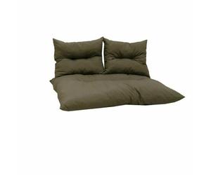 Jardin Prive Kit palet clásico taupe con colchón y 2 cojines de respaldo