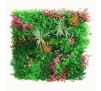 Jardin Vertical Artificial Decorativo Modular Para Interior y Exterior, Panel Vegetal Sintetico Para Pared, Balcon o Terraza, Efecto Natural Sin Mantenimiento Plas uv54 6 units