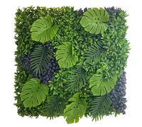 Jardin Vertical Artificial Decorativo Modular Para Interior y Exterior, Panel Vegetal Sintetico Para Pared, Balcon o Terraza, Efecto Natural Sin Mantenimiento Plas uv61 4 units