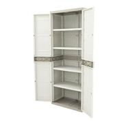 Jardin202 - Armario de 4 estantes de Resina | Titanium Beige | Almacenaje Exterior e Interior | 70x44x176 cm | (Beige)