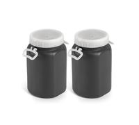 Jardin202 - Bidón de plástico con boca ancha | X2 UNDS | Gris y Blanco de 15 litros