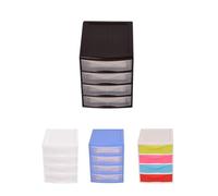 JARDIN202 - Cajonera Guadiana Multiusos - Torre Sobremesa Organizador | 4 cajones (Negro)