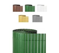JARDIN202 - Cañizo PVC Doble Cara 1400gr/m² | Valla ocultación | Resistente a Rayos UV | Bridas Fijación Incluidas | 1,5x3m (Verde)