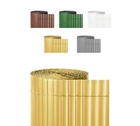JARDIN202 - Cañizo PVC Doble Cara 1400gr/m² | Valla ocultación | Resistente a Rayos UV | Bridas Fijación Incluidas | 2x3m (Caña)
