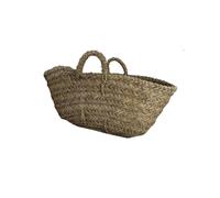 JARDIN202 - Capazo de Esparto con Asas Decorativo | Capazo Fibra Natural Sostenible | Cesto para Leña | 48 x 34 x 23 cm -