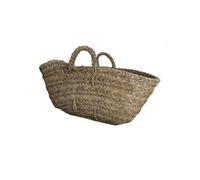 JARDIN202 - Capazo de Esparto con Asas Decorativo | Capazo Fibra Natural Sostenible | Cesto para Leña | 45 x 35 x 20 cm -
