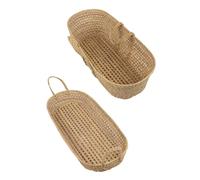 JARDIN202 - Cesta de Mimbre Almacenaje Multiusos - Cesto Cambiador con asa - Capazo de mimbre Moisés | 37x80x12 cm -