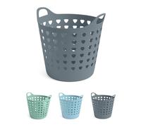 JARDIN202 - Cesto Ropa Sucia 60L y 26L con Agujeros Triangulares | Cesta Colada Moderna | Gris, Azul o Verde | 26 litros (Gris)