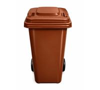 JARDIN202 - Contenedor de Basura Reciclables de Colores con Ruedas y Mango Antideslizantes | 120L, 240L, 360L, 800L y 1100L | 120 L (Marrón)