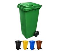 JARDIN202 - Contenedor de Basura Reciclables de Colores con Ruedas y Mango Antideslizantes | 120L, 240L, 360L, 800L y 1100L | 240 L (Verde)