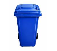JARDIN202 - Contenedor de Basura Reciclables de Colores con Ruedas y Mango Antideslizantes | 120L, 240L, 360L, 800L y 1100L | 120 L + Bolsas (Azul)