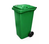 JARDIN202 - Contenedor de Basura Reciclables de Colores con Ruedas y Mango Antideslizantes | 120L, 240L, 360L, 800L y 1100L | 120 L + Bolsas (Verde)