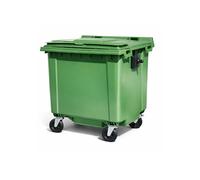 JARDIN202 - Contenedor de Basura Reciclables de Colores con Ruedas y Mango Antideslizantes | 120L, 240L, 360L, 800L y 1100L | 800 L (Verde)