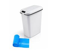 Jardin202 - Contenedor para reciclaje 25L estrecho | Diseño compacto con tapa de muelle | Optimización de espacios en cocina y hogar | 25 L + Bolsas (Blanco)