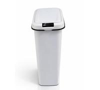 Jardin202 - Contenedor para reciclaje 25L estrecho | Diseño compacto con tapa de muelle | Optimización de espacios en cocina y hogar | 25 L (Blanco)