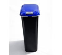 Jardin202 - Contenedor para reciclaje 25L estrecho | Diseño compacto con tapa de muelle | Optimización de espacios en cocina y hogar | 25 L (Azul - Negro)