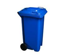 JARDIN202 - Cubo Basura 120 Litros con Pedal y Ruedas Azul | Contenedor Residuos HDPE Robusto | Cierre Hermético con Asas | Industrial