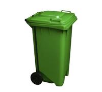 JARDIN202 - Cubo Basura 120 Litros con Pedal y Ruedas Verde | Contenedor Residuos HDPE Robusto | Cierre Hermético con Asas | Industrial