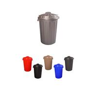 JARDIN202 - Cubo Basura Diseño Moderno de plástico con Tapadera | Cubo Resistente almacenaje y Reciclar | 100 litros (Plata)