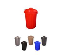 JARDIN202 - Cubo Basura Diseño Moderno de plástico con Tapadera | Cubo Resistente almacenaje y Reciclar | 100 litros (Rojo)