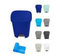 Jardin202 - Cubo basura plástico Apertura con pedal 25 Litros | Cubo reciclar Mate 35x30x42 cm | 25 Litros + Bolsas (Azul)