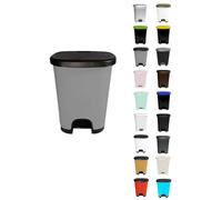 Jardin202 - Cubo basura plástico moderno | Apertura con pedal | Cubo reciclar | 27 litros (Negro - Gris)